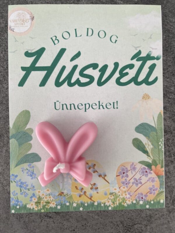 Húsvéti szójaviasz-figurás üdvözlőlap