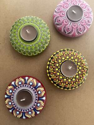 Mandala mécsestartó – fény és harmónia találkozása (nagy)