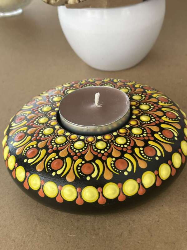 Mandala mécsestartó – fény és harmónia találkozása (nagy) - Image 5
