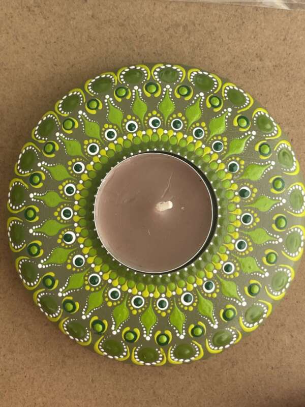 Mandala mécsestartó – fény és harmónia találkozása (nagy) - Image 3