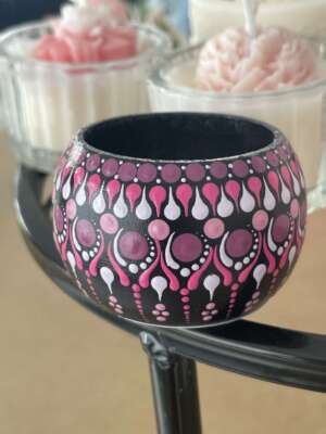 Mandala mécsestartó – fény és harmónia találkozása (kicsi)