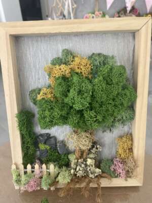 Erdőszéli pillanat - zuzmóból készült falikép