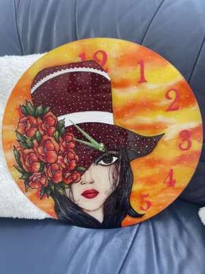 Nyári idő – kézzel festett falióra