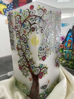 Üvegfestett asztali lámpa – Az Élet fája