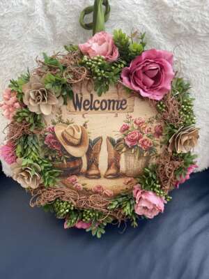 Ajtódísz - virágos vadnyugat