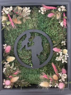 Képkeretes anya és gyermeke - sötét keretben