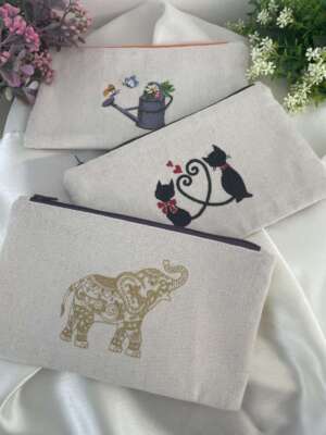 Cipzáros vászon tasak