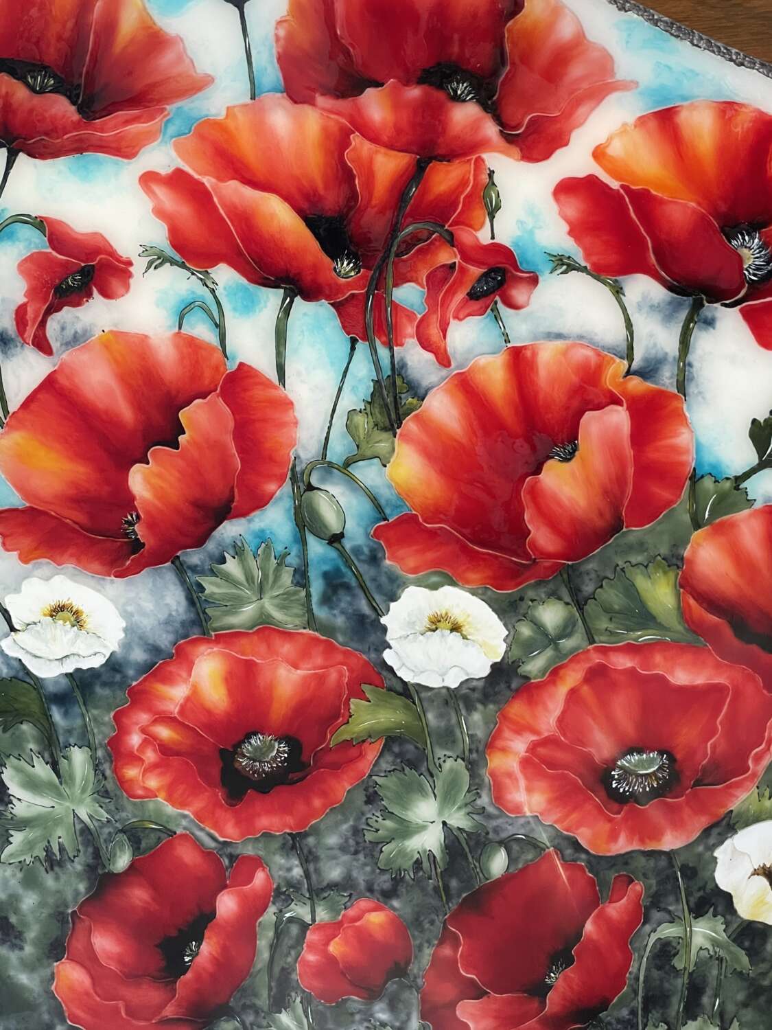 „Törékeny örökkévalóság” – Jegyhelyes festmény pipacsmezővel - Image 2